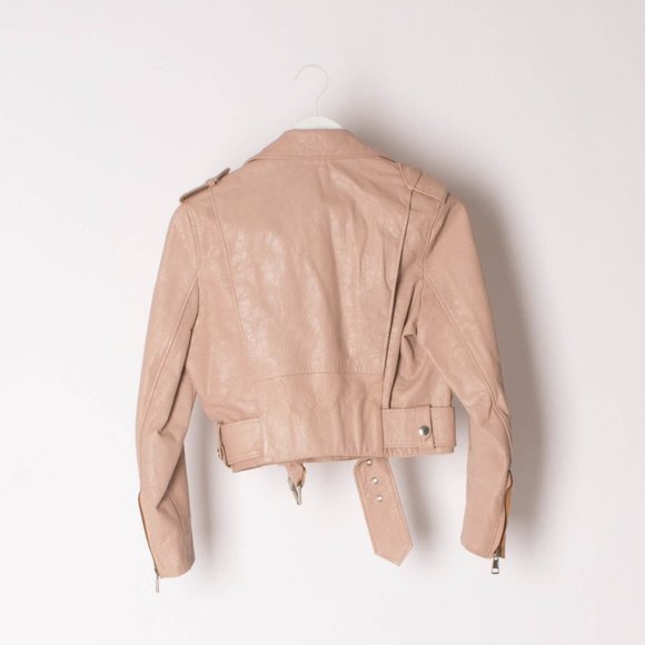 Acne Studios Crop Leather Biker Jacket - Picture 3 of 5